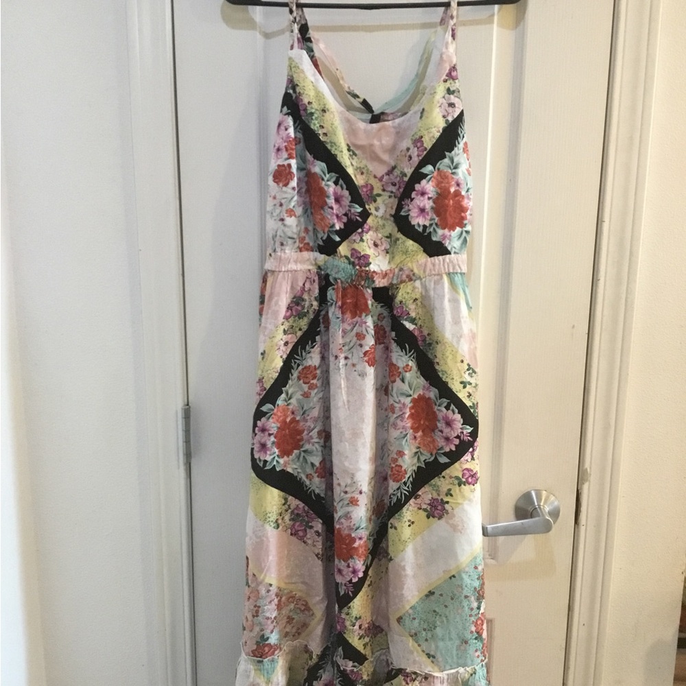 Scarf print midi dress